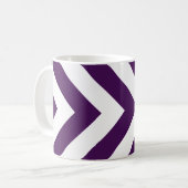 Paarse en witte Chevrons Koffiemok (Voorkant links)