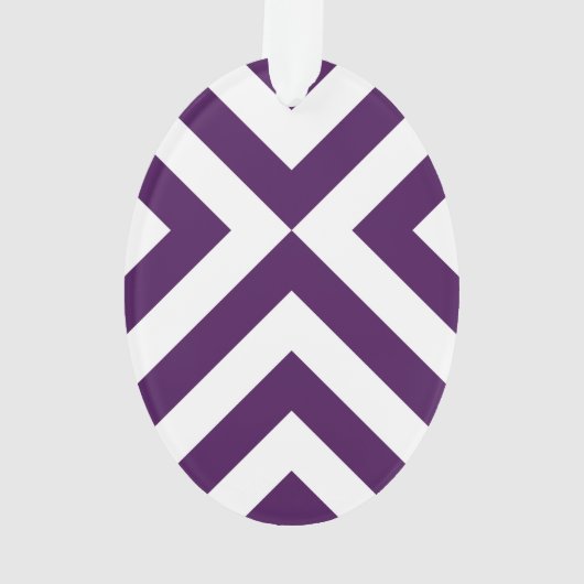 Paarse en witte Chevrons Ornament (achterkant)