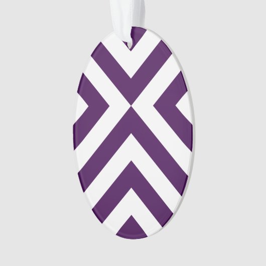 Paarse en witte Chevrons Ornament (voorkant)