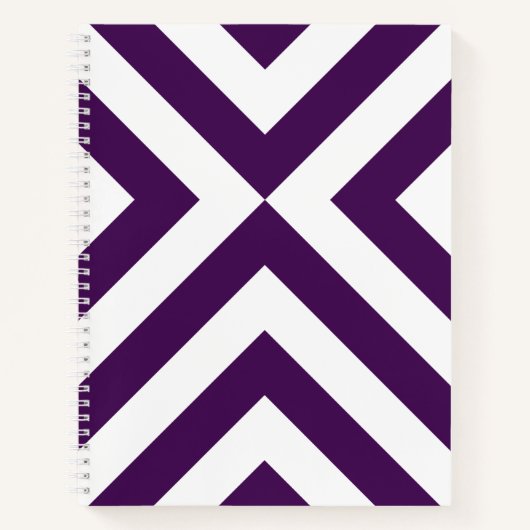 Paarse en witte Chevrons Sketch Notes Notitieboek (Voorkant)