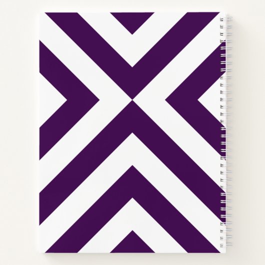 Paarse en witte Chevrons Sketch Notes Notitieboek (Achterkant)