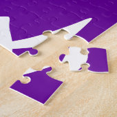 Paarse en witte Chinees Liefdessymbool Legpuzzel (Zijkant)