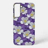 Paarse en witte Columbine Bloempatroon Samsung Galaxy Hoesje (Achterkant)