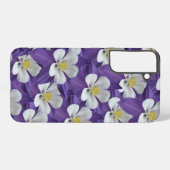 Paarse en witte Columbine Bloempatroon Samsung Galaxy Hoesje (Achterkant horizontaal)