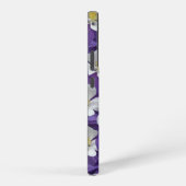 Paarse en witte Columbine Bloempatroon Samsung Galaxy Hoesje (Rechterkant)