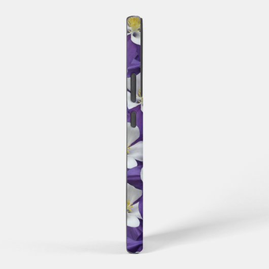 Paarse en witte Columbine Bloempatroon Samsung Galaxy Hoesje (Rechterkant)