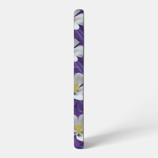 Paarse en witte Columbine Bloempatroon Samsung Galaxy Hoesje (Linkerkant)