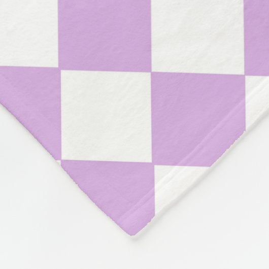 Paarse en witte controleerpatroon fleece deken (Hoek)