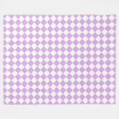 Paarse en witte controleerpatroon fleece deken (Voorkant (Horizontaal))