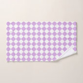 Paarse en witte controleerpatroon handdoek (Handdoek)