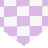 Paarse en witte controleerpatroon korte tafelloper (Hoek)