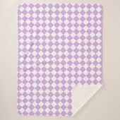 Paarse en witte controleerpatroon sherpa deken (Voorkant)