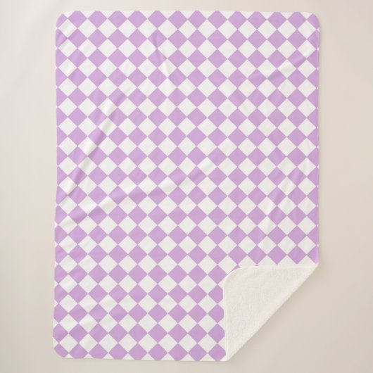 Paarse en witte controleerpatroon sherpa deken (Voorkant)