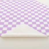 Paarse en witte controleerpatroon sherpa deken (3/4)