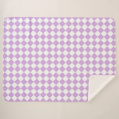 Paarse en witte controleerpatroon sherpa deken (Voorkant (horizontaal))