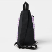 Paarse en witte controleerpatroon sling bag (Achterkant)
