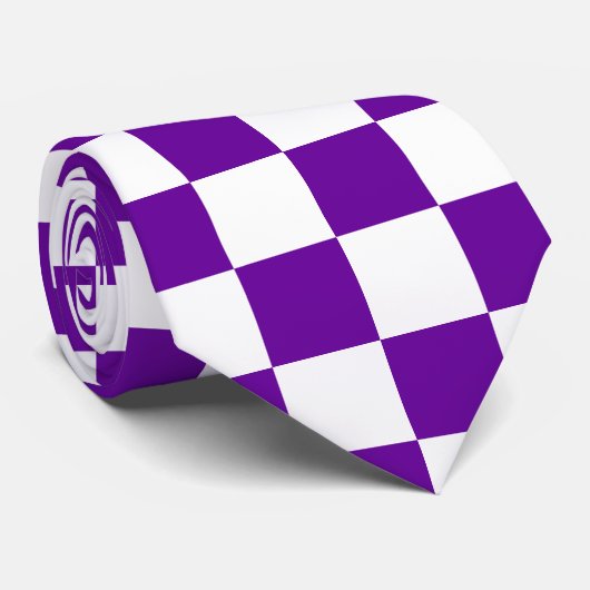 Paarse en witte controllerpatroon stropdas (Opgerold)