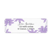 Paarse en Witte Daisies Return-adres Etiket (Voorkant)