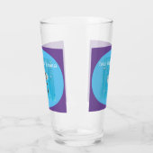 Paarse en witte Daisy Flower Gepersonaliseerd Glas (Links)