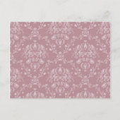 Paarse en witte Damask Briefkaart (Voorkant)