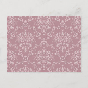Paarse en witte Damask Briefkaart