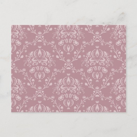 Paarse en witte Damask Briefkaart (Voorkant)