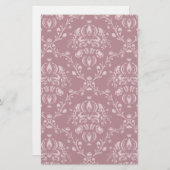 Paarse en witte Damask Briefpapier (Voorkant / Achterkant)