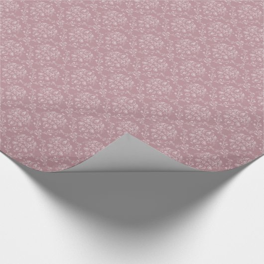 Paarse en witte Damask Cadeaupapier (Hoek)