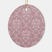 Paarse en witte Damask Keramisch Ornament (Links)