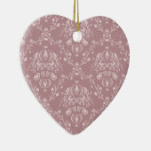 Paarse en witte Damask Keramisch Ornament (Rechts)