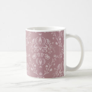 Paarse en witte Damask Koffiemok