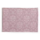 Paarse en witte Damask Kussensloop (Achterkant-Links)