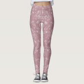 Paarse en witte Damask Leggings (Voorkant)