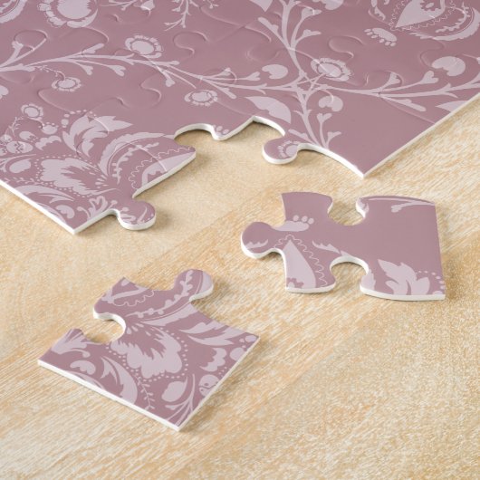 Paarse en witte Damask Legpuzzel (Zijkant)