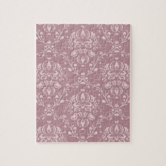 Paarse en witte Damask Legpuzzel (Verticaal)