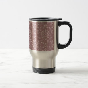 Paarse en witte Damask Reisbeker