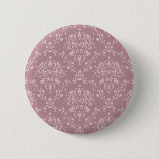 Paarse en witte Damask Ronde Button 5,7 Cm (Voorkant)