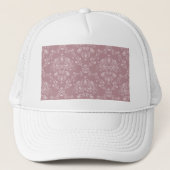 Paarse en witte Damask Trucker Pet (Voorkant)