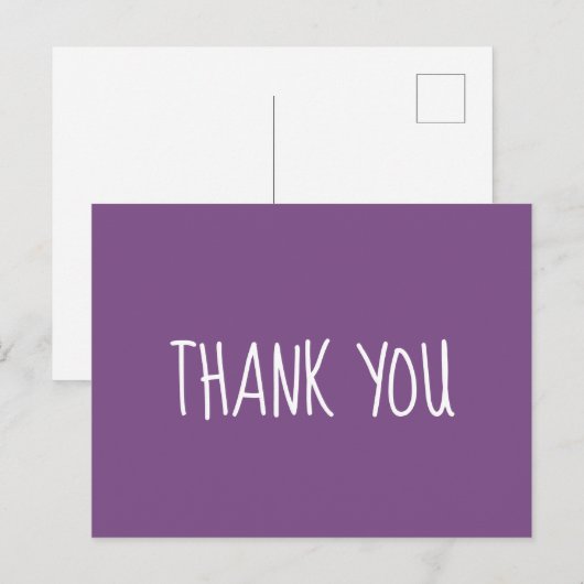 Paarse en witte dank briefkaart (Voorkant / Achterkant)