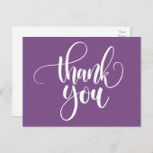 Paarse en witte dank u - huwelijksfeest briefkaart (Voorkant / Achterkant)