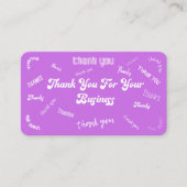 Paarse en witte dankjewel / Visitekaartje (Voorkant)