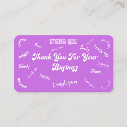 Paarse en witte dankjewel / Visitekaartje (Voorkant)