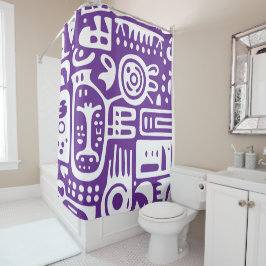 paarse en witte doodles 1 van 4 douchegordijn