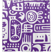 paarse en witte doodles 1 van 4 douchegordijn (Voorkant)