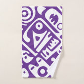 paarse en witte doodles 2 van 4 bad handdoek (Handdoek)