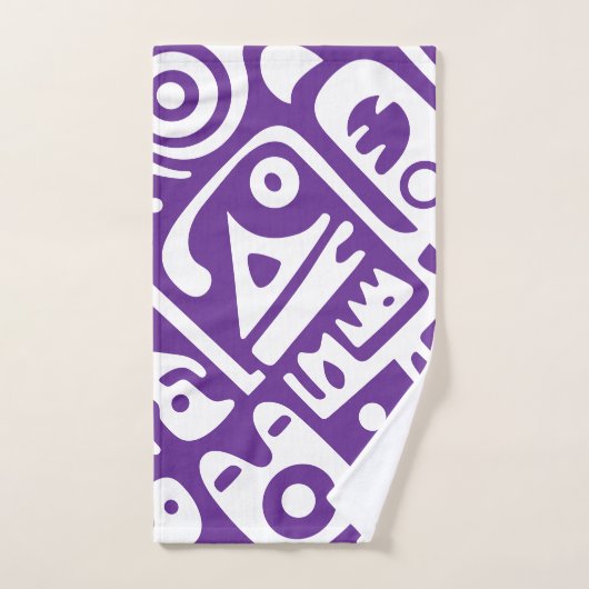 paarse en witte doodles 2 van 4 bad handdoek (Handdoek)