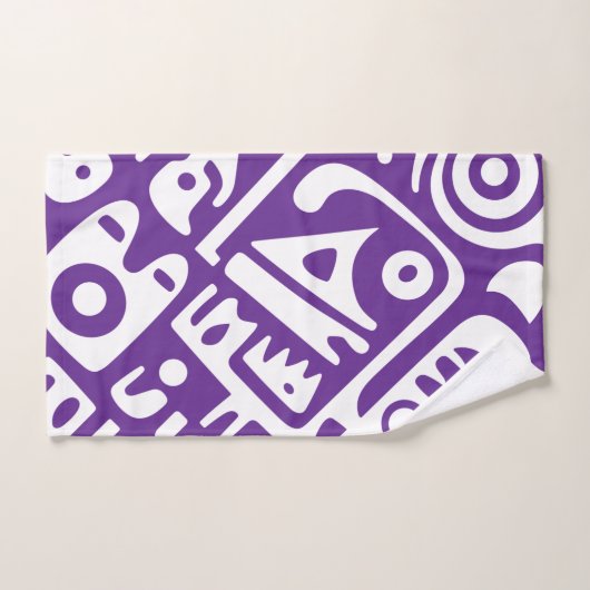 paarse en witte doodles 2 van 4 bad handdoek (Handdoek)