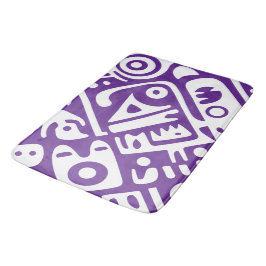 paarse en witte doodles 2 van 4 badmat