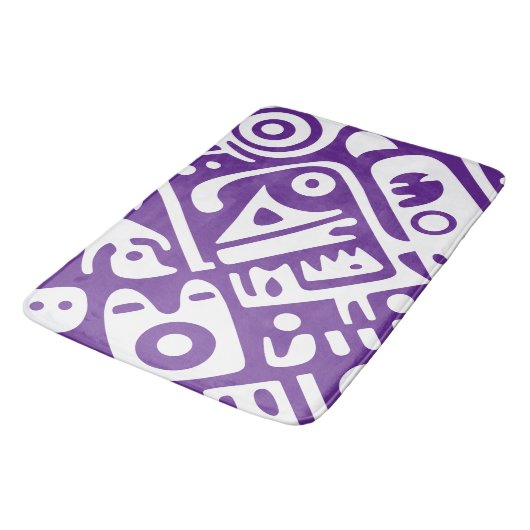paarse en witte doodles 2 van 4 badmat (Gekanteld)