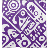 paarse en witte doodles 2 van 4 douchegordijn (Voorkant)